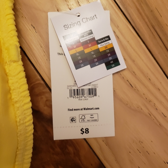 No Boundaries Child's Medium Yellow Swim Top with Cups & Adjustable Straps - Picture 9 of 10